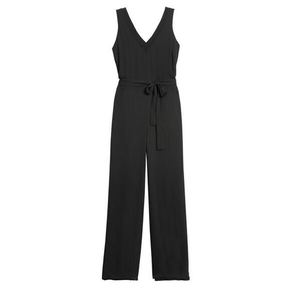 NWT Banana Republic V-neck Jumpsuit in solid Black Women's Size 4 - Picture 6 of 10